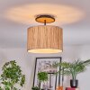 Bongal Deckenleuchte 35 cm Naturfarben, Schwarz, 1-flammig