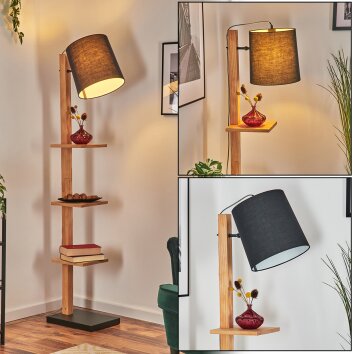 Venor Stehleuchte 28 cm Braun, Naturfarben, Schwarz, 1-flammig