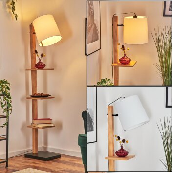 Venor Stehleuchte 28 cm Braun, Naturfarben, Schwarz, 1-flammig