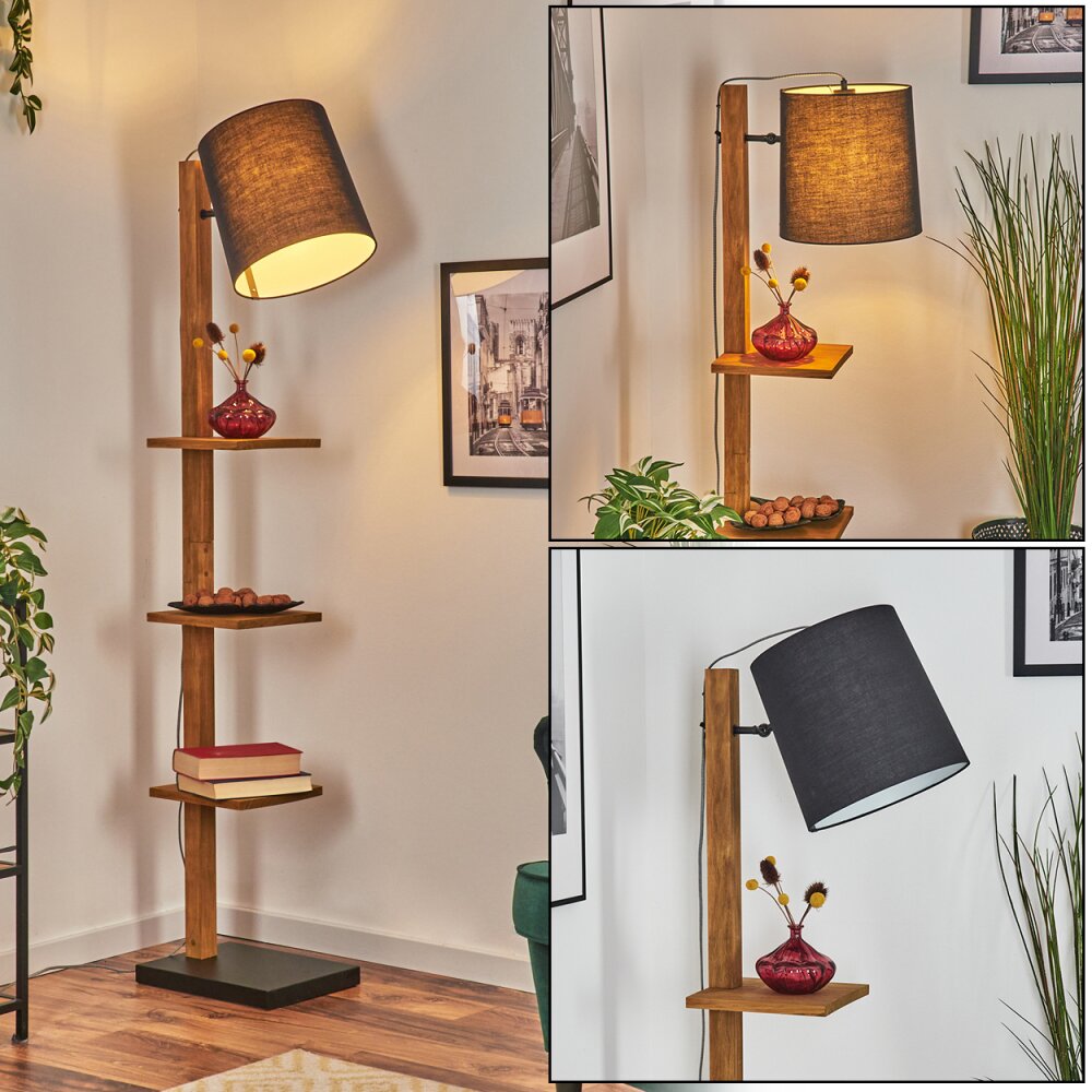 Venor Stehleuchte 28 cm Dunkelbraun, Naturfarben, Schwarz, 1-flammig main product photo