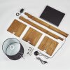 Venor Stehleuchte 28 cm Dunkelbraun, Naturfarben, Schwarz, 1-flammig
