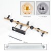 Gastor Deckenleuchte Glas 15 cm Gold, Schwarz, 8-flammig