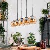 Koyoto Pendelleuchte Glas 15 cm Naturfarben, Schwarz, 5-flammig
