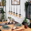 Koyoto Pendelleuchte Glas 15 cm Naturfarben, Schwarz, 5-flammig