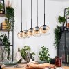 Koyoto Pendelleuchte Glas 15 cm Naturfarben, Schwarz, 5-flammig