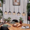 Koyoto Pendelleuchte Glas 15 cm Naturfarben, Schwarz, 5-flammig
