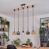Koyoto Pendelleuchte Glas 15 cm Naturfarben, Schwarz, 5-flammig