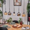 Koyoto Pendelleuchte Glas 15 cm Naturfarben, Schwarz, 5-flammig