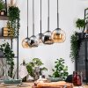 Koyoto Pendelleuchte Glas 15 cm Naturfarben, Schwarz, 5-flammig