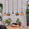 Koyoto Pendelleuchte Glas 15 cm Naturfarben, Schwarz, 5-flammig