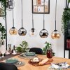 Koyoto Pendelleuchte Glas 15 cm Naturfarben, Schwarz, 5-flammig