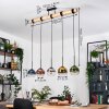 Koyoto Pendelleuchte Glas 15 cm Naturfarben, Schwarz, 5-flammig