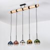 Koyoto Pendelleuchte Glas 15 cm Naturfarben, Schwarz, 5-flammig