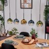 Koyoto Pendelleuchte Glas 15 cm Naturfarben, Schwarz, 5-flammig