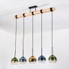 Koyoto Pendelleuchte Glas 15 cm Naturfarben, Schwarz, 5-flammig