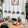 Koyoto Pendelleuchte Glas 15 cm Naturfarben, Schwarz, 5-flammig