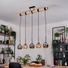 Koyoto Pendelleuchte Glas 15 cm Naturfarben, Schwarz, 5-flammig