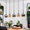 Koyoto Pendelleuchte Glas 15 cm Naturfarben, Schwarz, 5-flammig