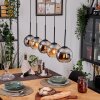 Koyoto Pendelleuchte Glas 15 cm Naturfarben, Schwarz, 5-flammig