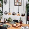 Koyoto Pendelleuchte Glas 15 cm Naturfarben, Schwarz, 5-flammig