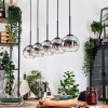 Koyoto Pendelleuchte Glas 15 cm Naturfarben, Schwarz, 5-flammig