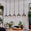 Koyoto Pendelleuchte Glas 15 cm Naturfarben, Schwarz, 5-flammig