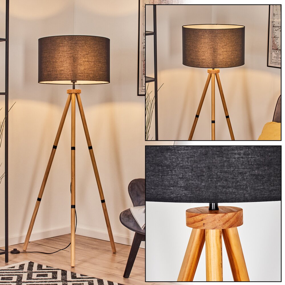 Flemming Stehleuchte 50 cm Naturfarben, Schwarz, 1-flammig main product photo