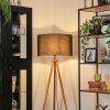 Flemming Stehleuchte 50 cm Naturfarben, Schwarz, 1-flammig