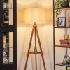 Flemming Stehleuchte 50 cm Holz dunkel, Schwarz, 1-flammig