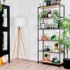 Flemming Stehleuchte 50 cm Naturfarben, Schwarz, 1-flammig