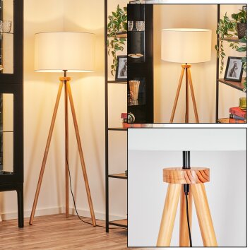 Flemming Stehleuchte 50 cm Naturfarben, Schwarz, 1-flammig Flemming Stehleuchte 50 cm Naturfarben, Schwarz, 1-flammig