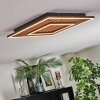 Meron Deckenleuchte LED Holzoptik, Schwarz, 1-flammig