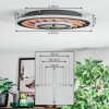 Meron Deckenleuchte LED Holzoptik, Schwarz, 1-flammig