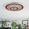 Meron Deckenleuchte LED Holzoptik, Schwarz, 1-flammig