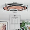 Meron Deckenleuchte LED Holzoptik, Schwarz, 1-flammig