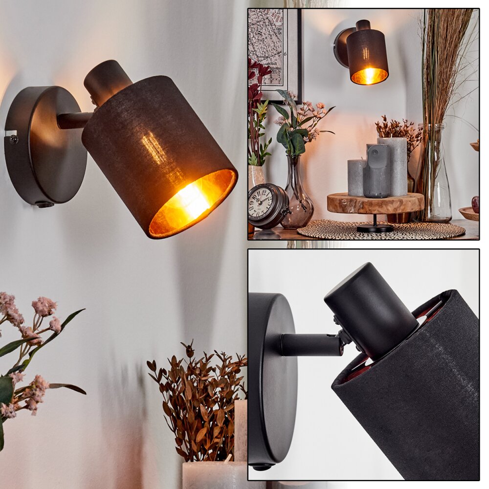Fallhagen Wandleuchte Schwarz, 1-flammig main product photo
