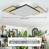 Barullu Deckenpanel LED Holzoptik, Schwarz, Weiß, 1-flammig
