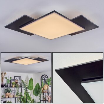 Barullu Deckenpanel LED Schwarz, Weiß, 1-flammig
