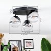 Chehalis Deckenleuchte Glas 12 cm Klar, Rauchfarben, 3-flammig