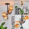 Koyoto Deckenleuchte Glas 15 cm Bernsteinfarben, Chrom, Klar, Rauchfarben, 4-flammig