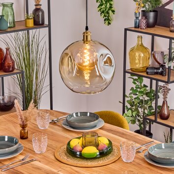 Ripoll Hängeleuchte Glas 30 cm Gold, 1-flammig