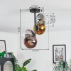 Koyoto Deckenleuchte Glas 15 cm Gold, Klar, Kupferfarben, Rauchfarben, 4-flammig