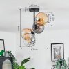 Koyoto Deckenleuchte Glas 15 cm Bernsteinfarben, Klar, Rauchfarben, 4-flammig