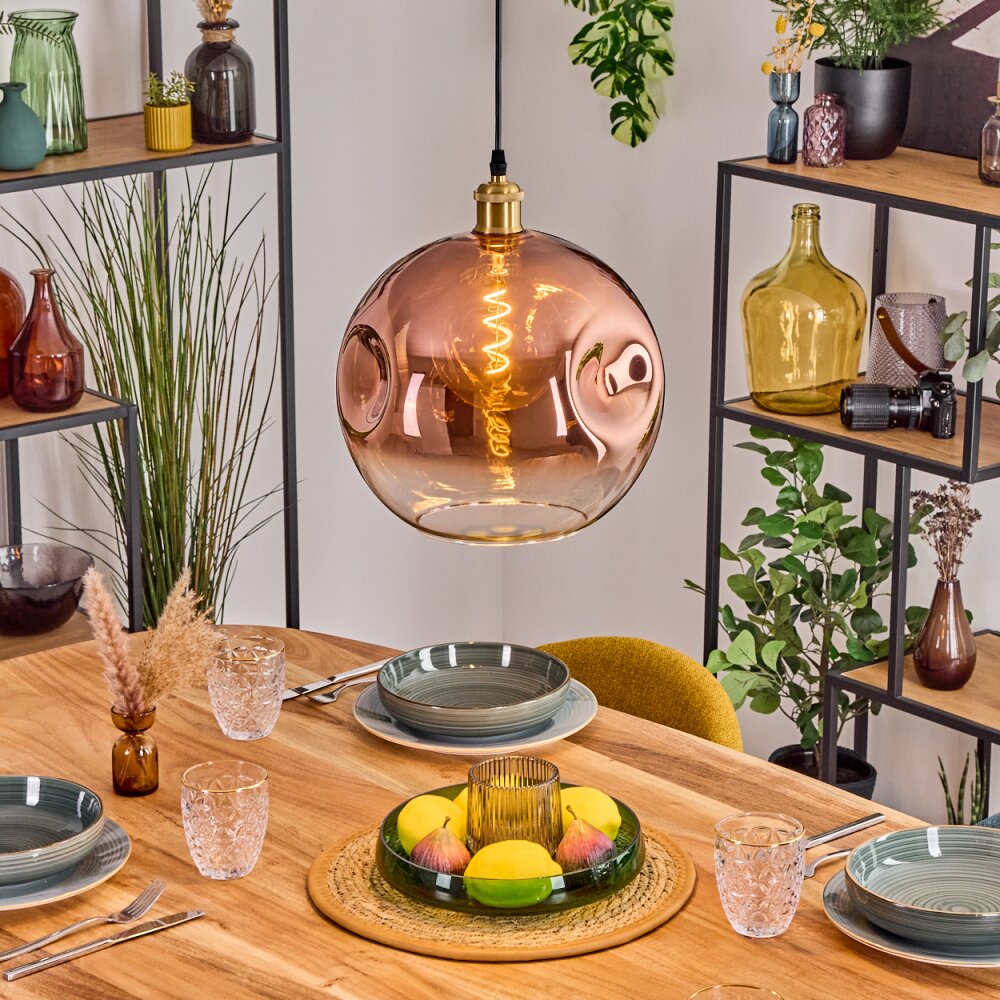 Ripoll Hängeleuchte Glas 30 cm Gold, 1-flammig main product photo