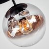 Gastor Deckenleuchte Glas 15 cm Chrom, Klar, Rauchfarben, 3-flammig