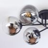 Gastor Deckenleuchte Glas 15 cm Chrom, Klar, Rauchfarben, 6-flammig