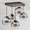 Koyoto Deckenleuchte Glas 15 cm Gold, Schwarz, 5-flammig
