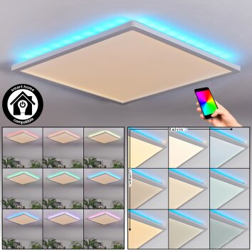 Zuren Deckenpanel LED Weiß, 1-flammig, Farbwechsler