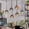 Koyoto Hängeleuchte Glas 15 cm Blau, Grün, Klar, Kupferfarben, 6-flammig
