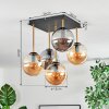 Gastor Deckenleuchte Glas 15 cm Gold, Schwarz, 5-flammig